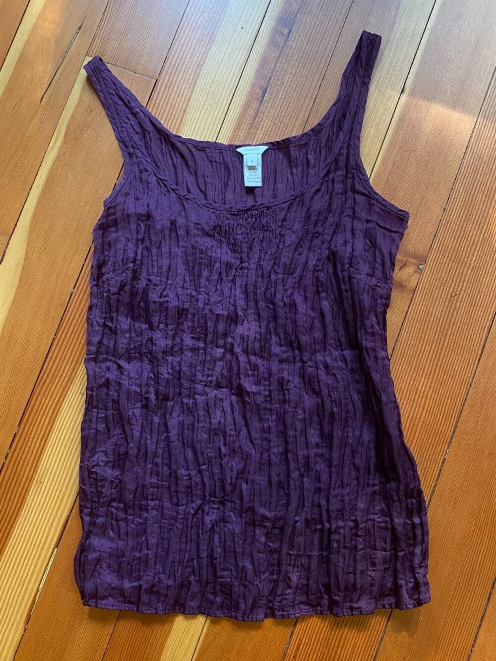 J. Crew Vintage Silk Crinkle Tank - Purple - Size 4 / Small